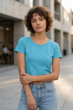 Sky Blue Crop Top