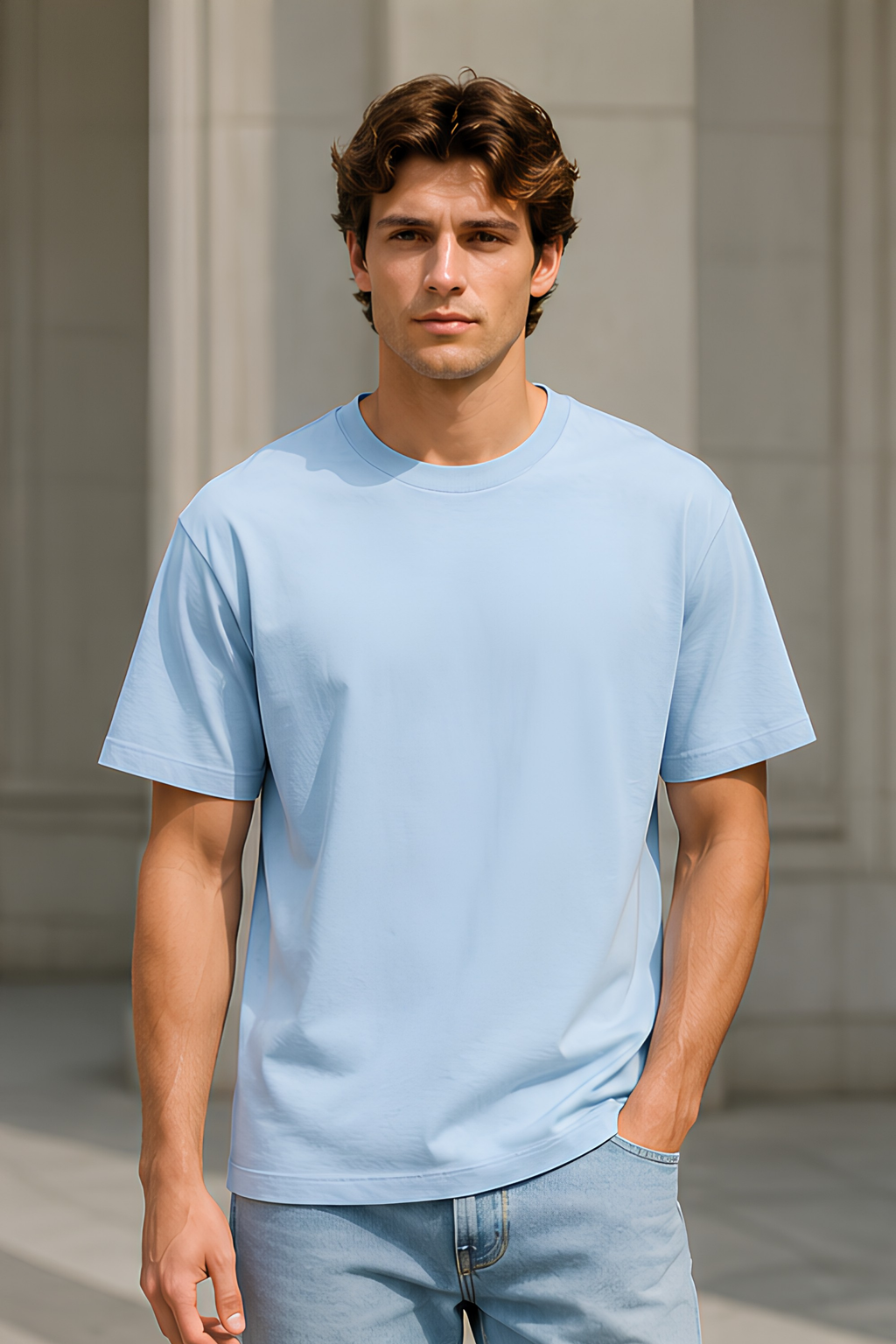 Baby Blue Stretch T-shirt