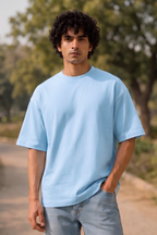Baby Blue Terry Oversized T-Shirt