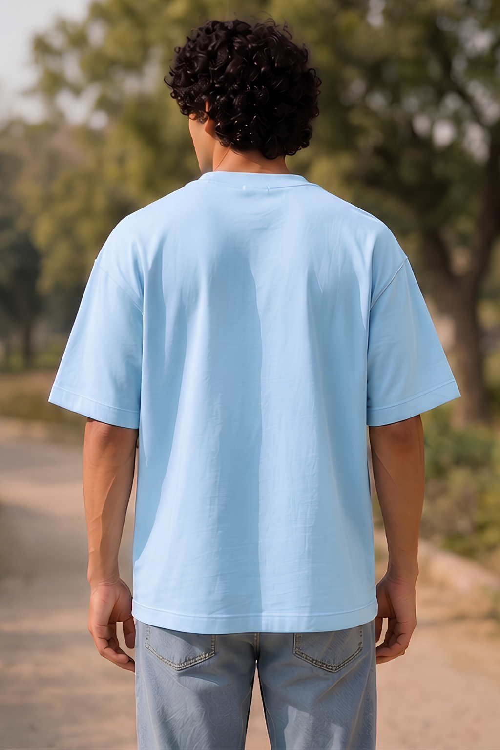 Baby Blue Terry Oversized T-Shirt