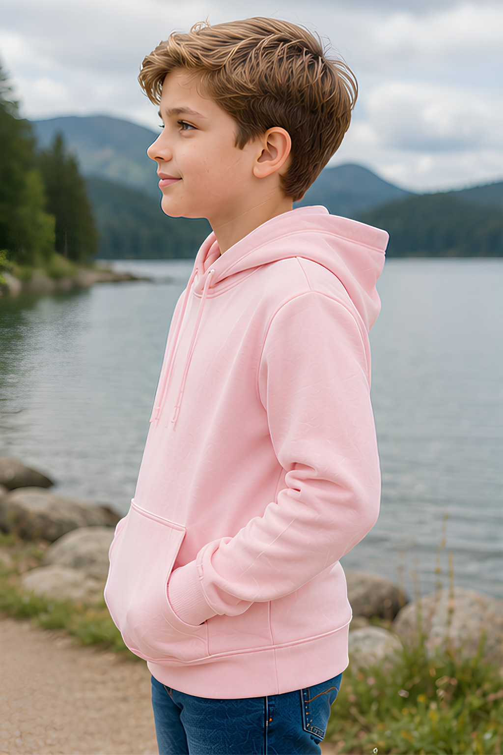 Baby Pink Kids Hoodie