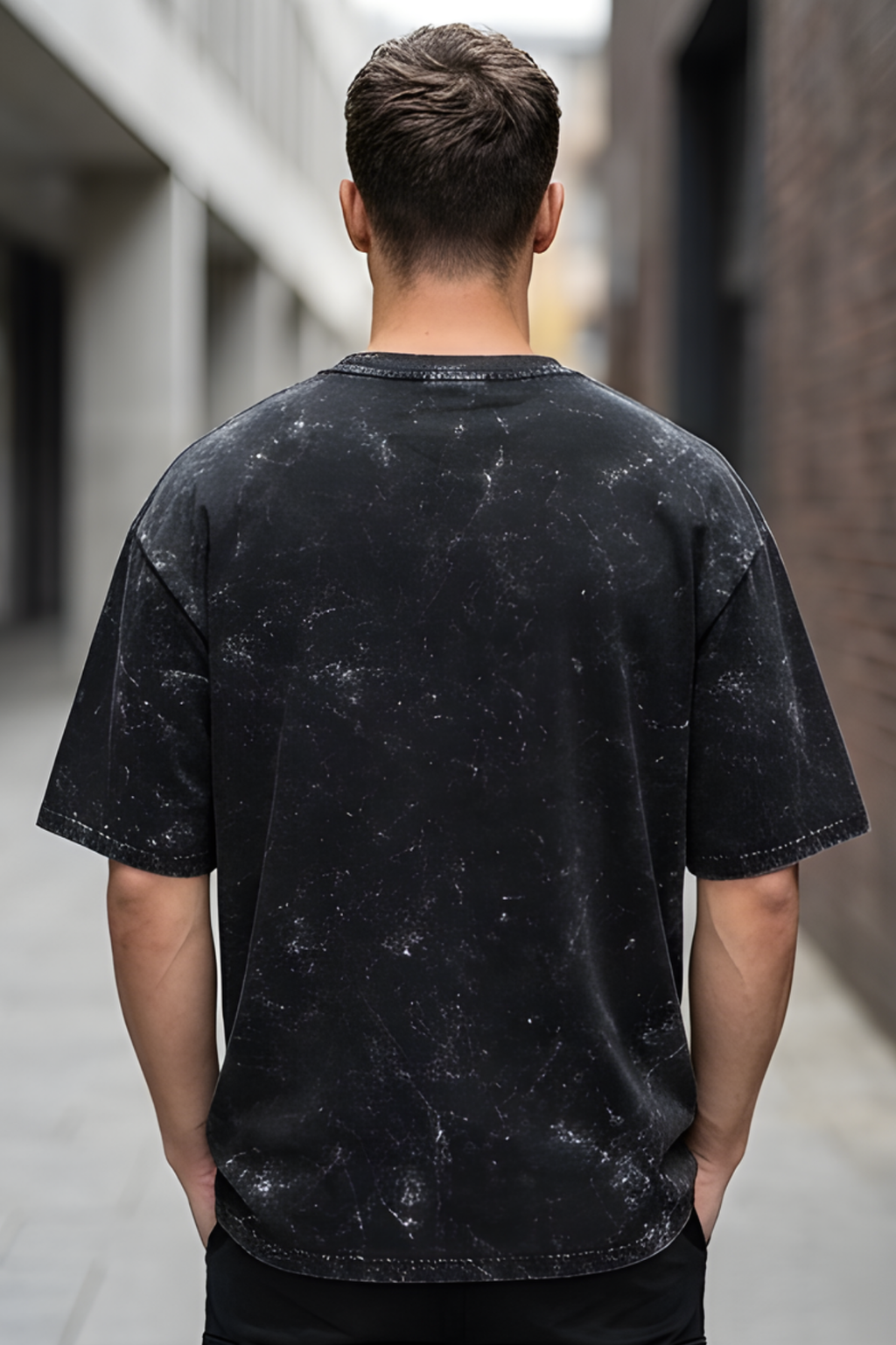 Black Acid Washed Oversized T-Shirt
