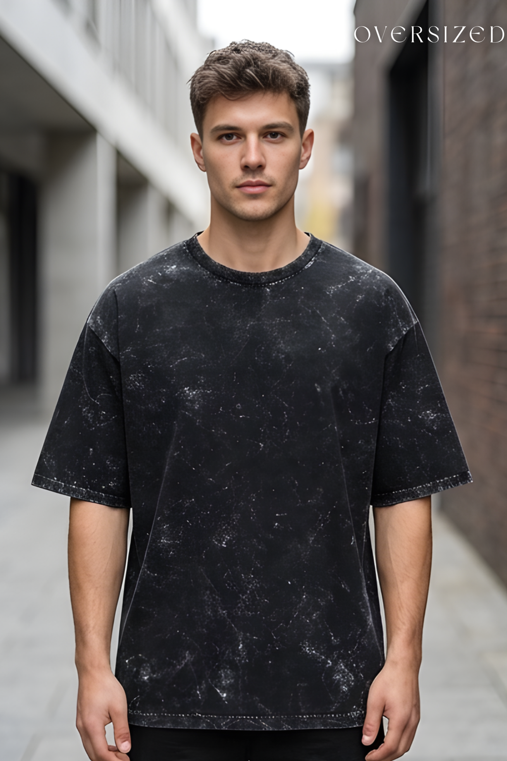 Black Acid Washed Oversized T-Shirt