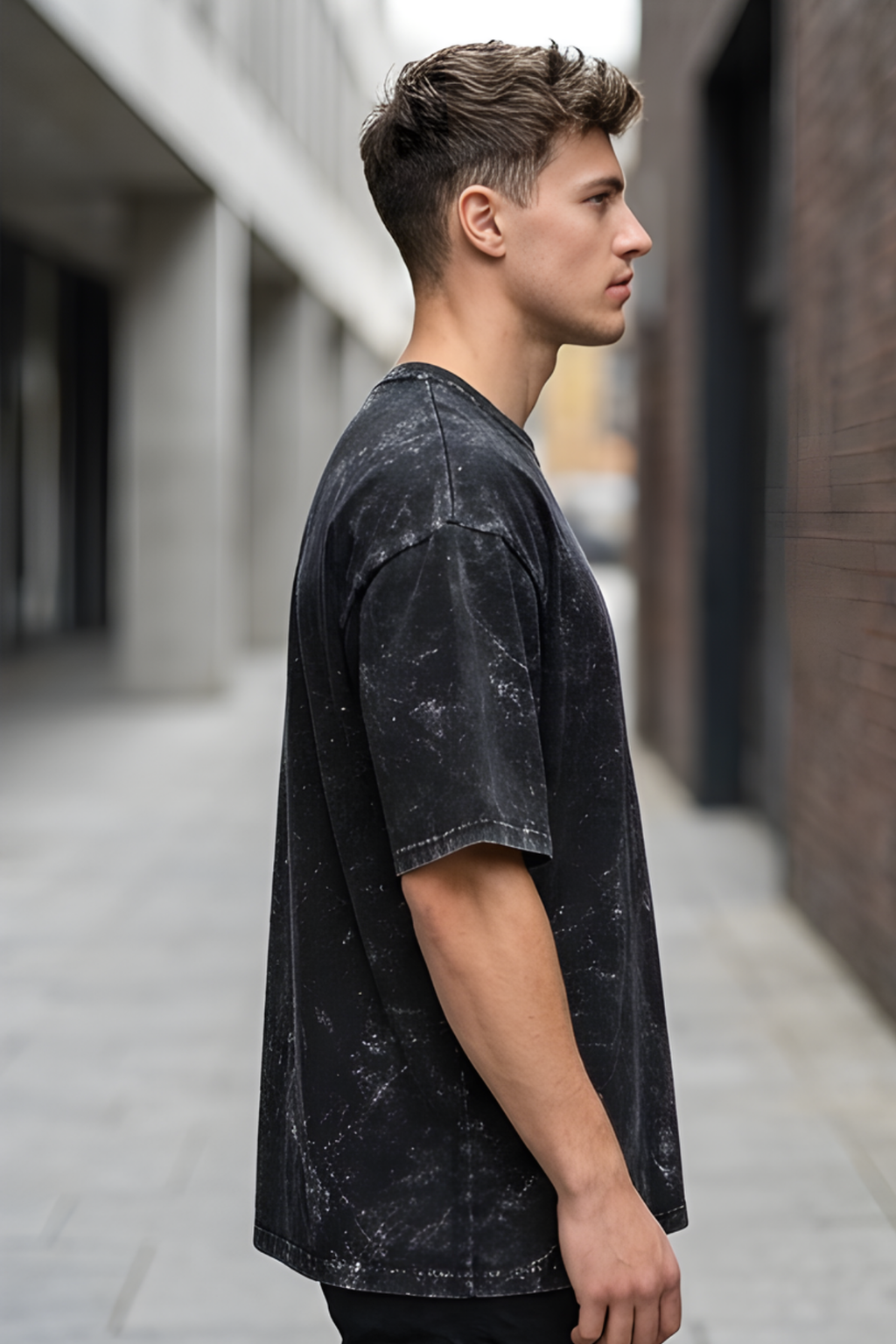 Black Acid Washed Oversized T-Shirt