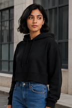Black Female Cropped Hoodie