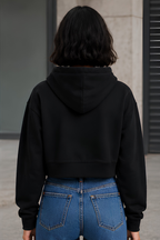 Black Female Cropped Hoodie