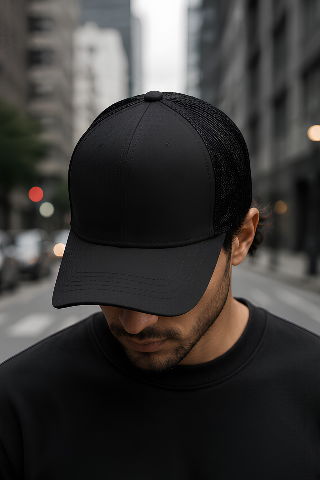 Black Trucker Cap
