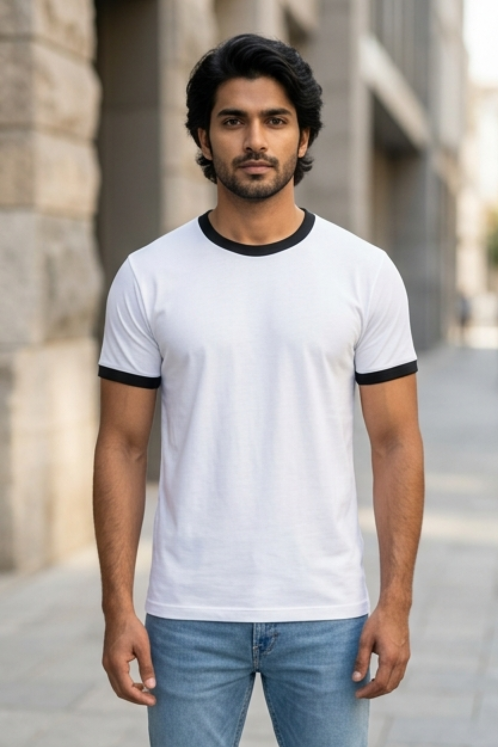 Black White Ringer T-Shirt
