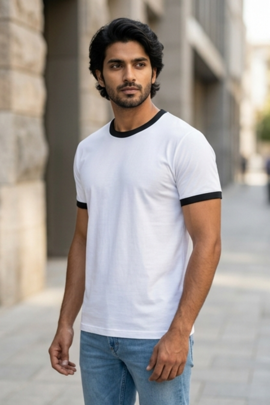 Black White Ringer T-Shirt