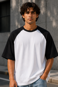 Black White Oversized Raglan T-Shirt