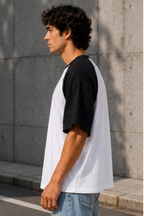 Black White Oversized Raglan T-Shirt