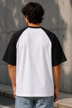 Black White Oversized Raglan T-Shirt