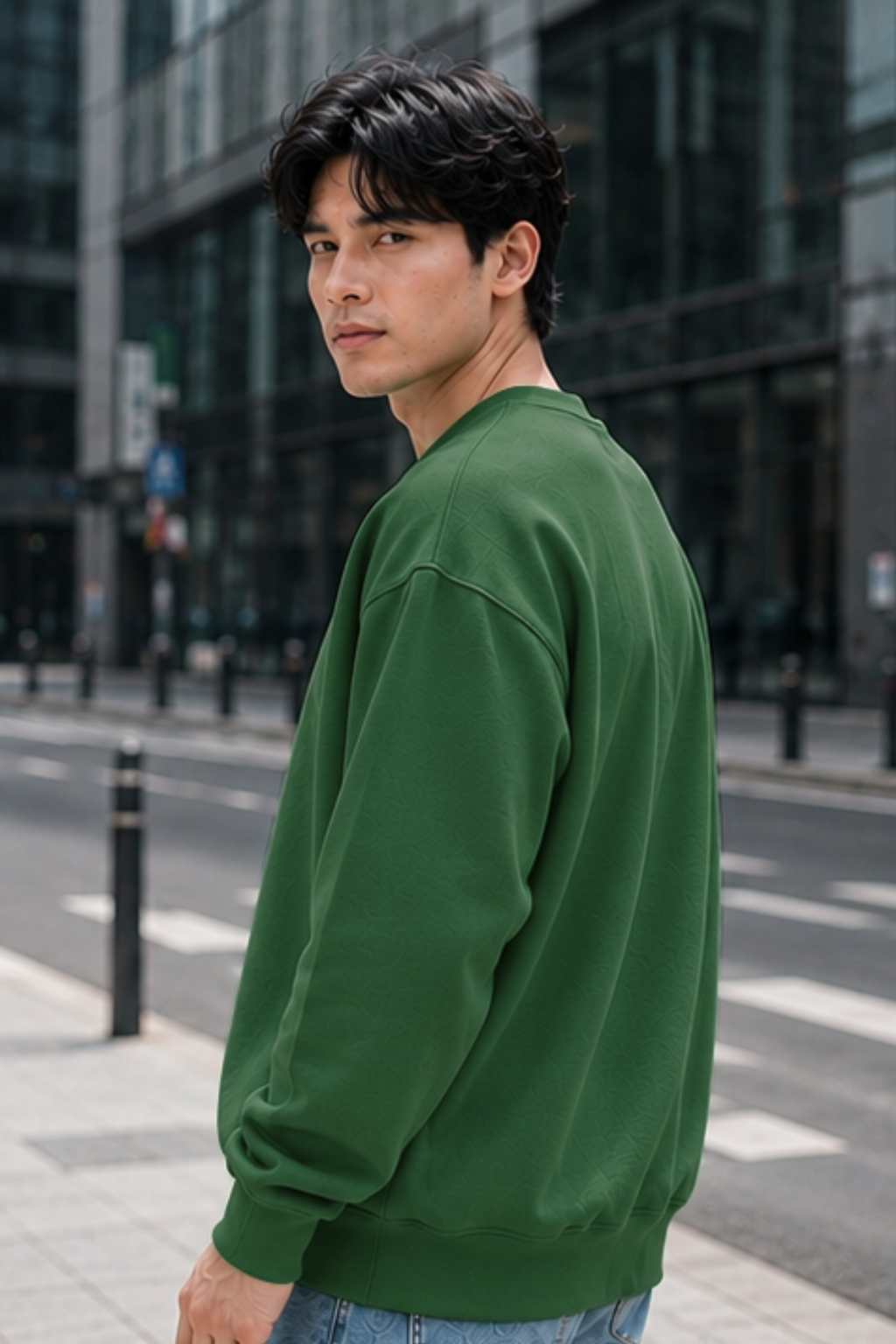 Bottle Green Oversized Sweatshirt