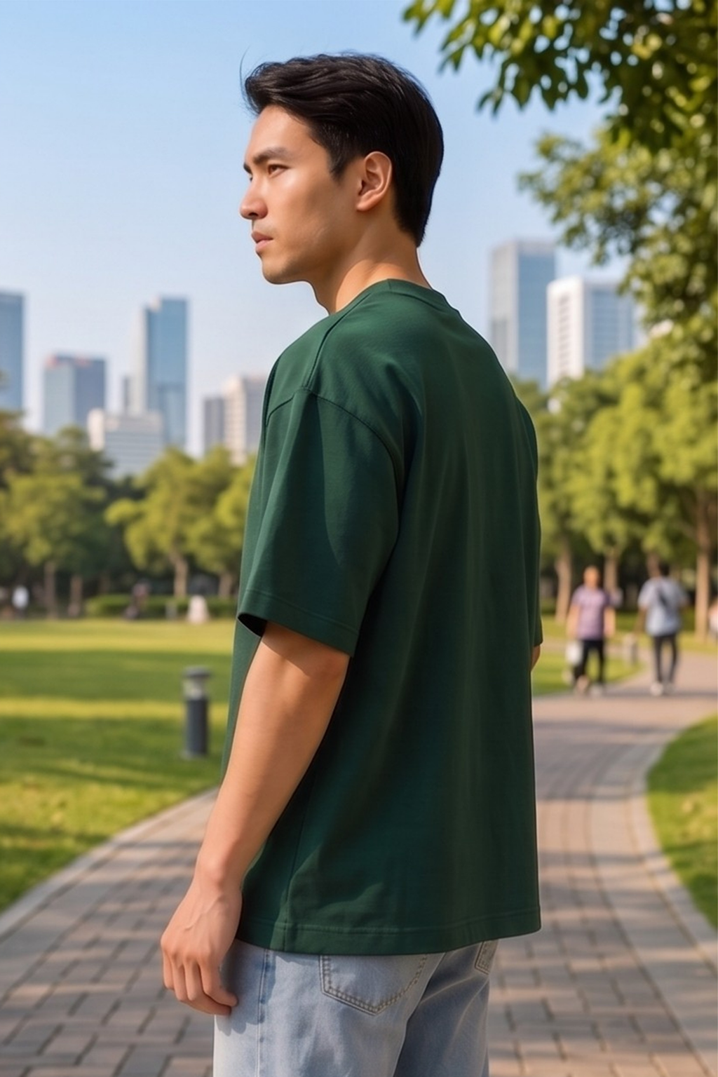 Bottle Green Terry Oversized T-Shirt