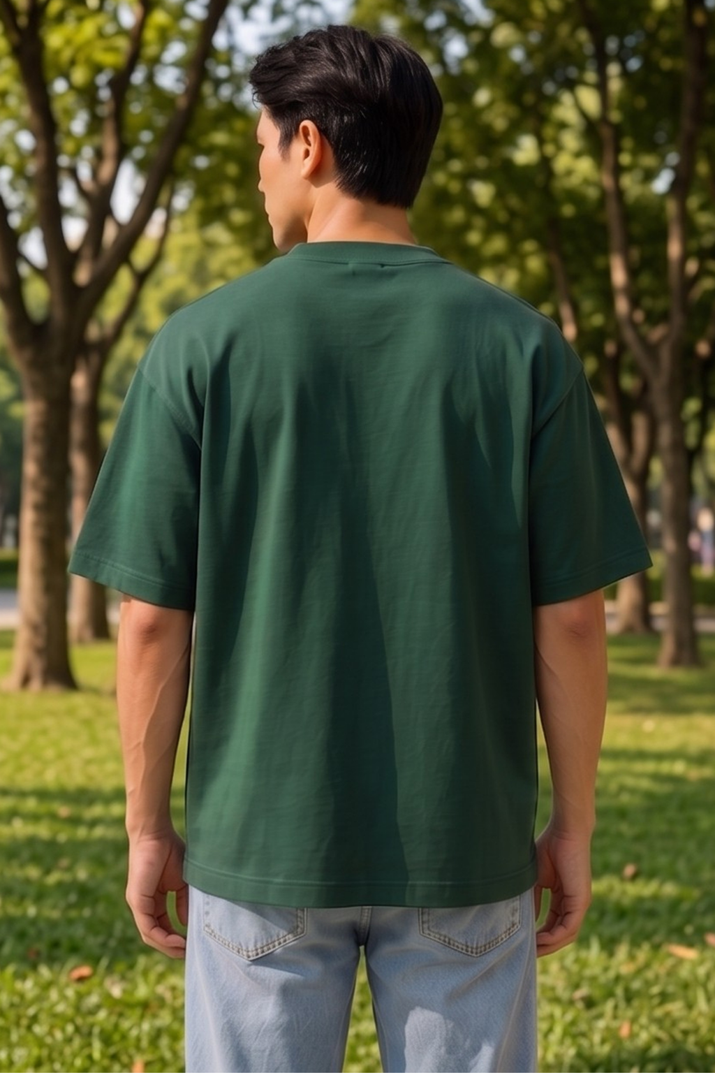 Bottle Green Terry Oversized T-Shirt