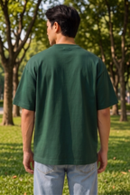 Bottle Green Terry Oversized T-Shirt