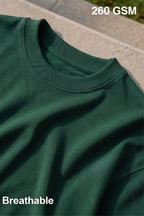 Bottle Green Terry Oversized T-Shirt