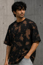 Brown Black Tie Dye Oversized T-Shirt