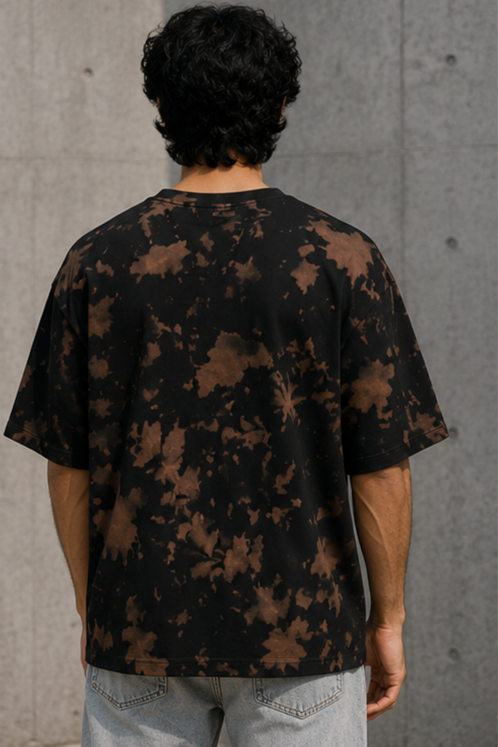 Brown Black Tie Dye Oversized T-Shirt