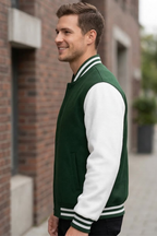 Bottle Green Varsity Jacket