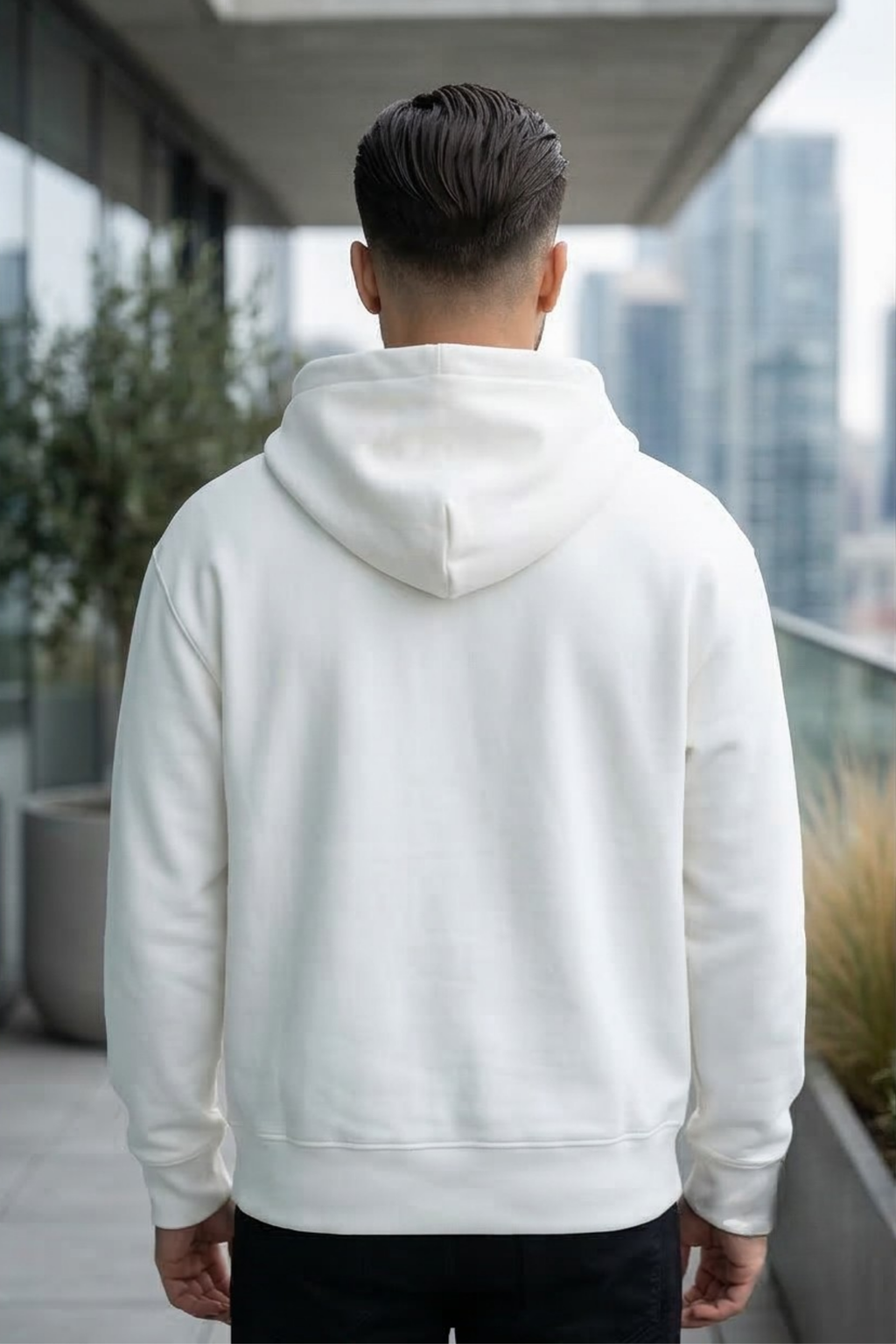 White Zipper Hoodie
