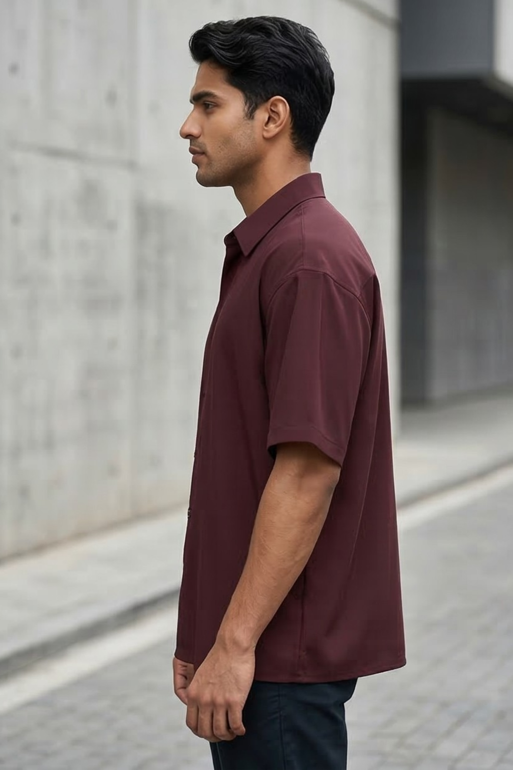 Maroon Oversized Shirt