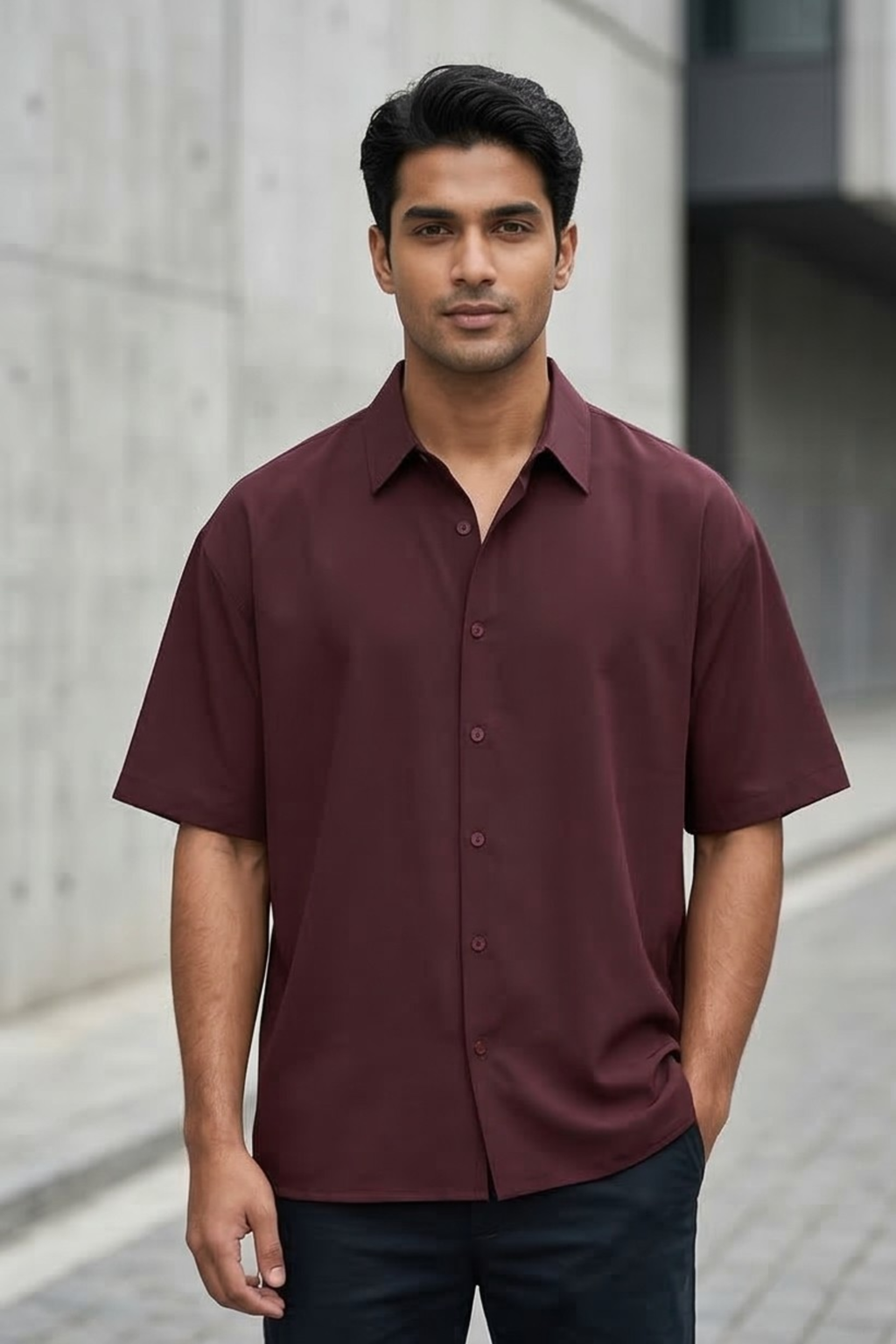 Maroon Oversized Shirt