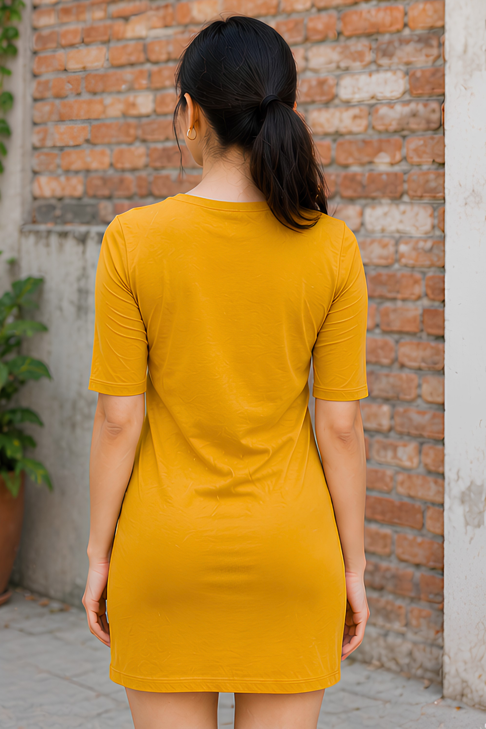 Golden Yellow T-Shirt Dress