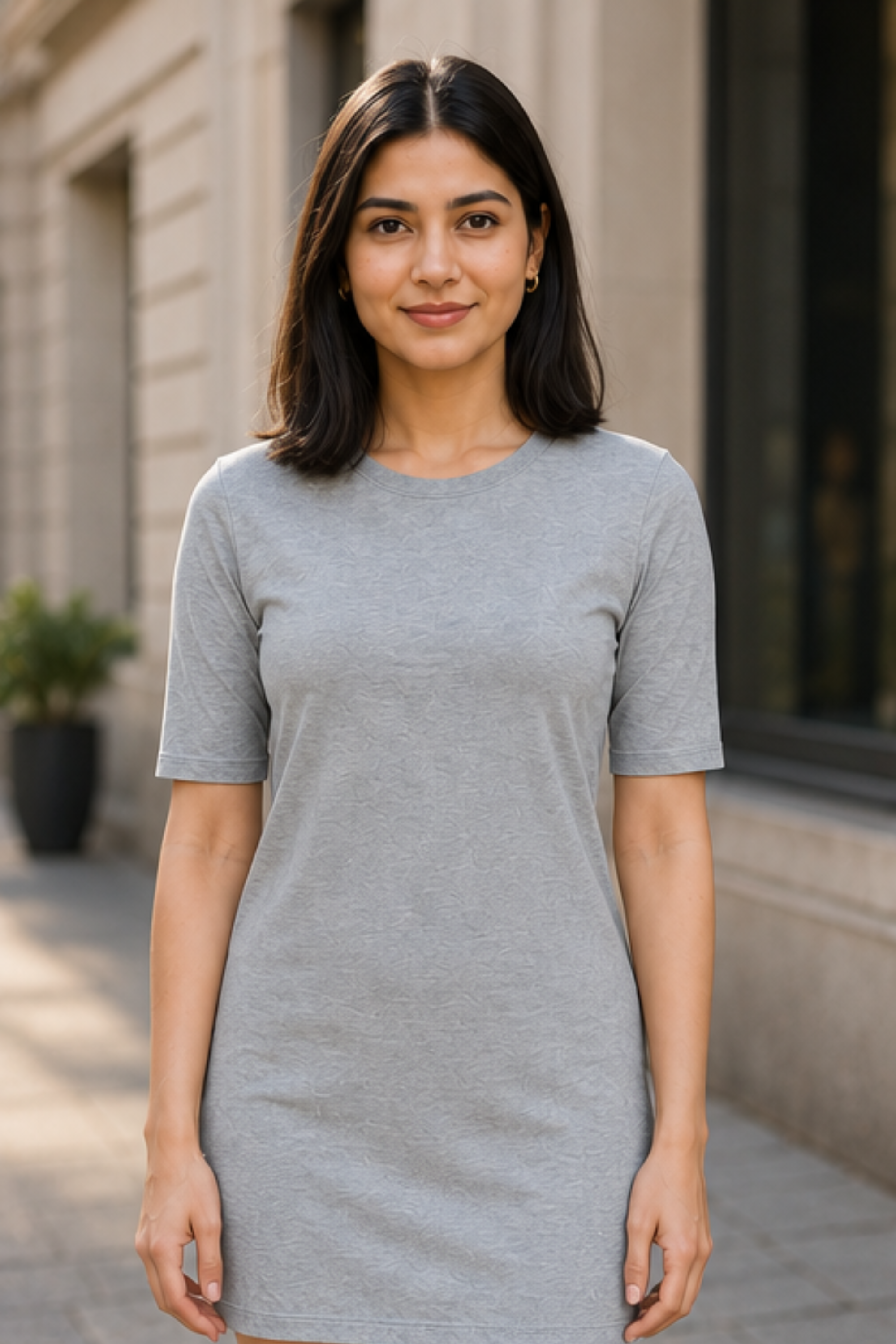 Grey Melange T-Shirt Dress
