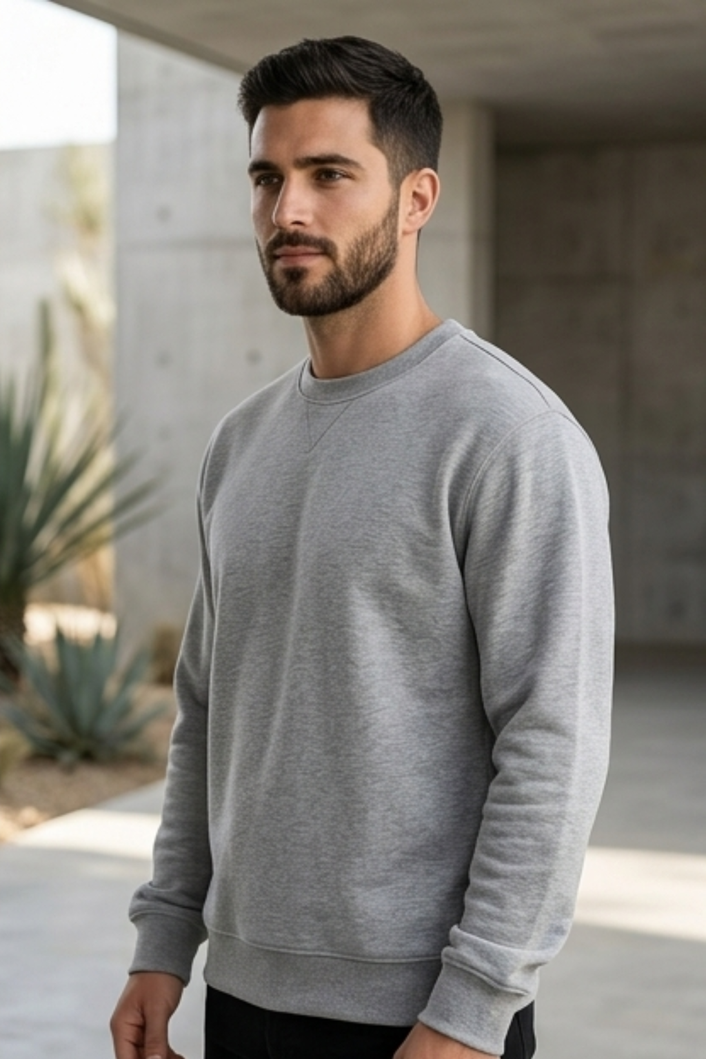 Grey Melange Sweatshirt