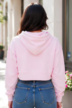 Light Baby Pink Female Cropped Hoodie