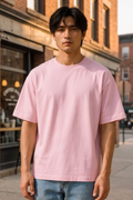 Light Baby Pink Terry Oversized T-Shirt