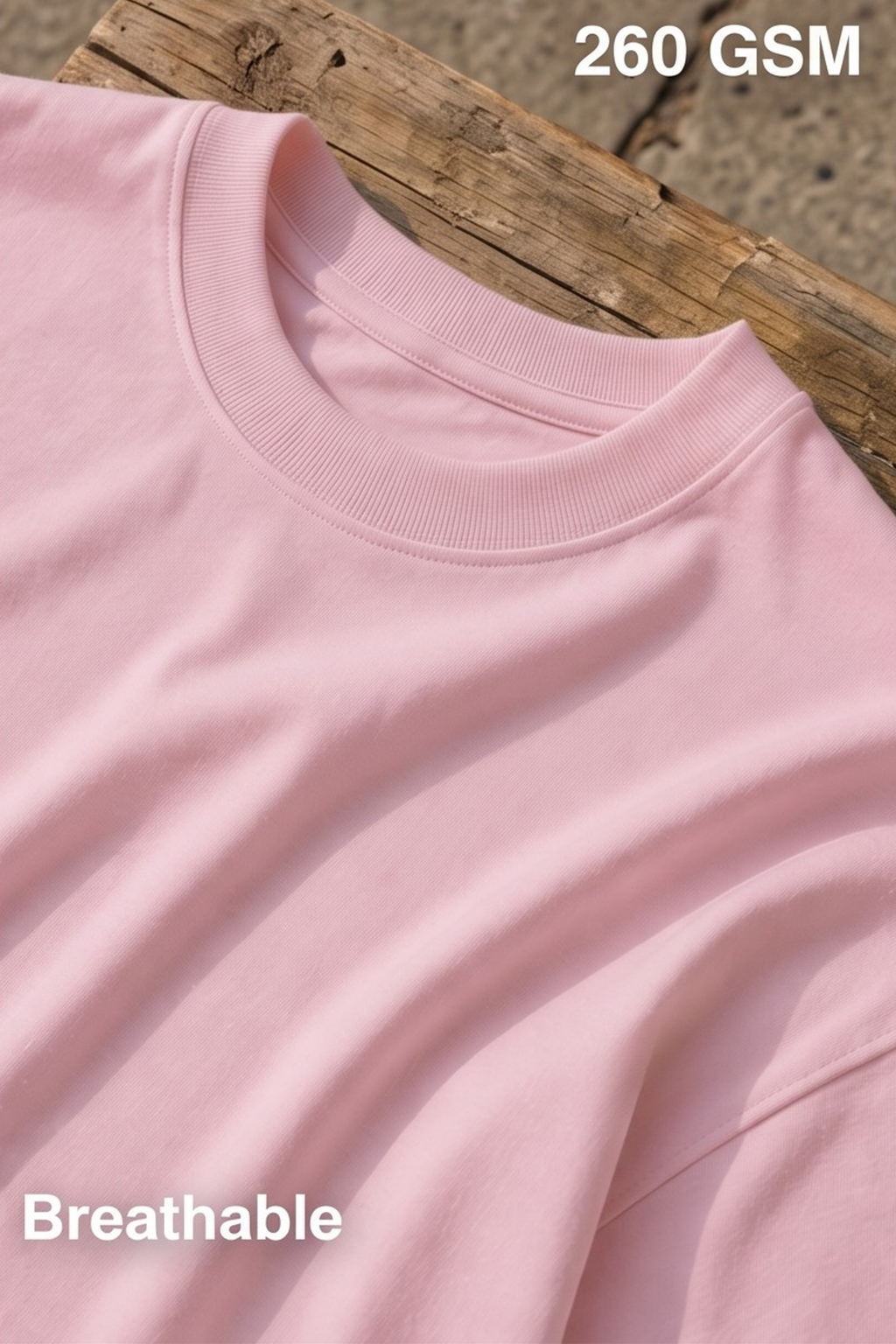 Light Baby Pink Terry Oversized T-Shirt
