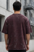 Maroon Acid Washed Oversized T-Shirt