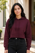 Maroon Female Cropped Hoodie