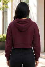 Maroon Female Cropped Hoodie