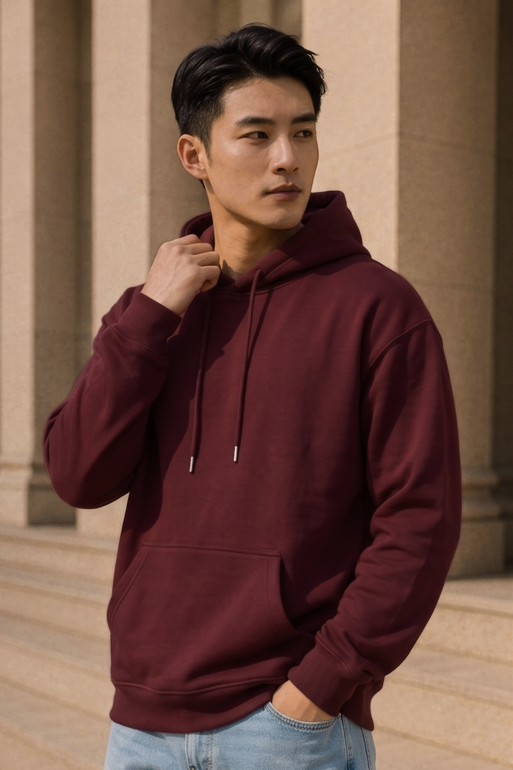 Maroon Oversized Hoodie