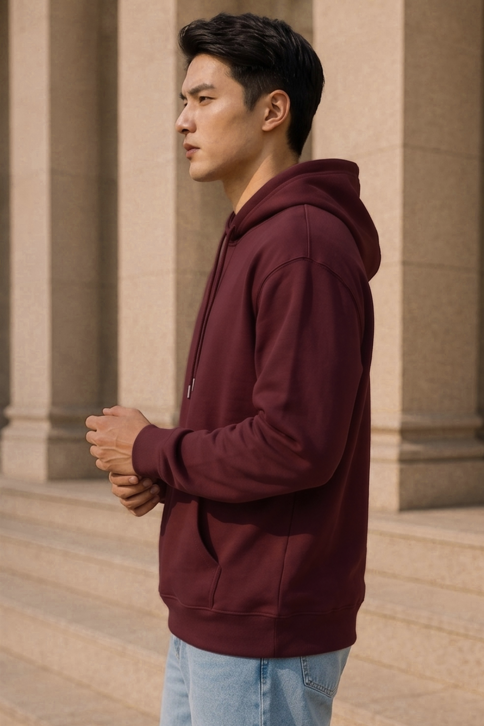 Maroon Oversized Hoodie