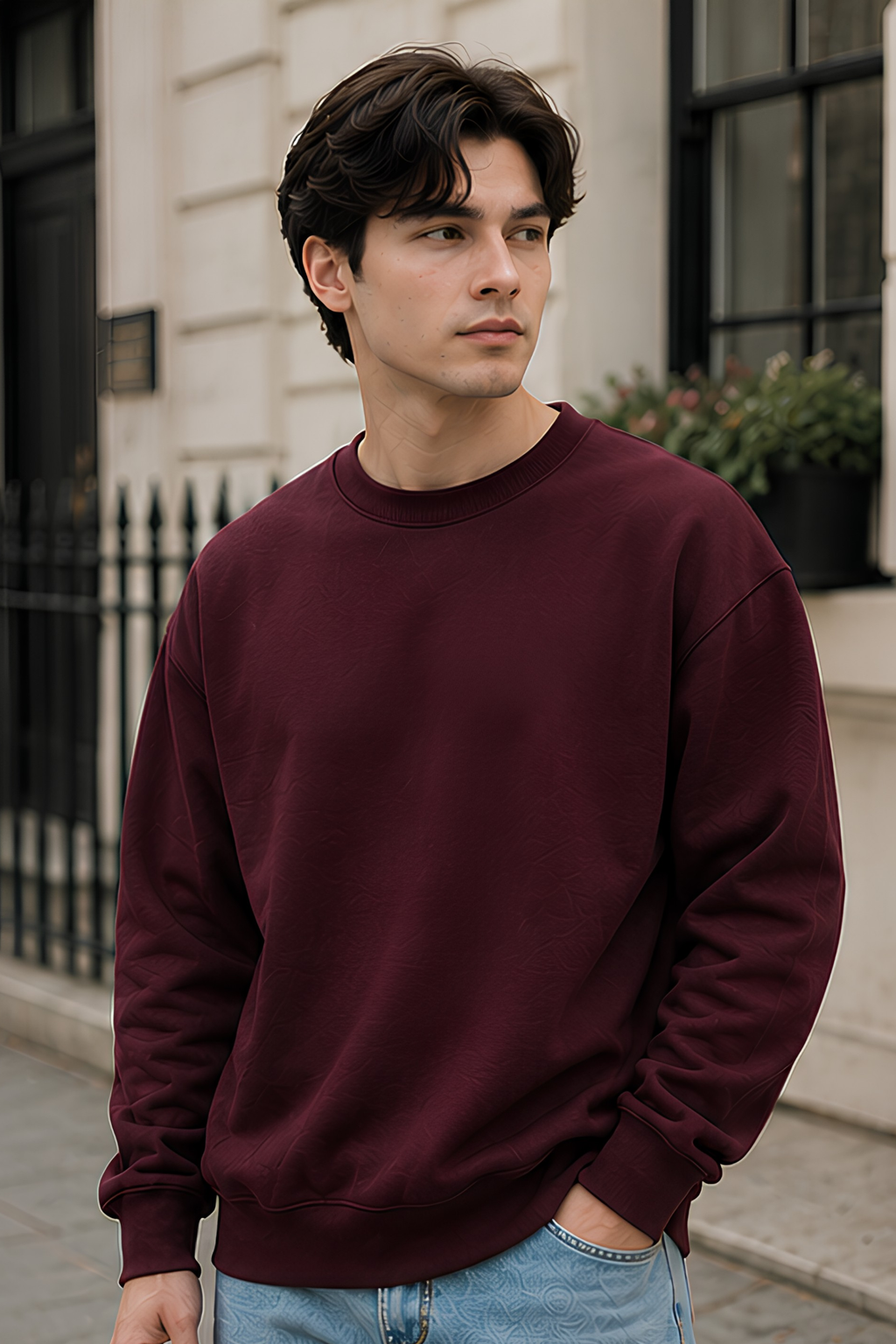 Maroon Oversized Sweatshirt