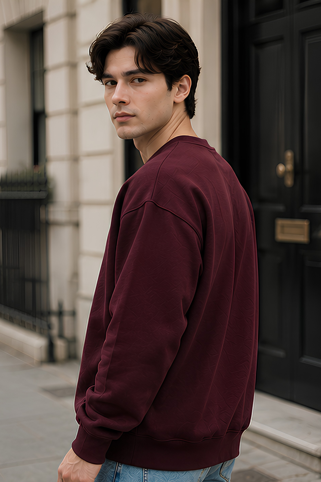 Maroon Oversized Sweatshirt