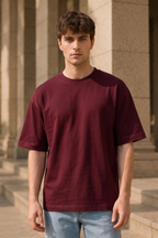 Maroon Terry Oversized T-Shirt