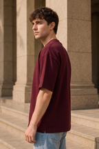 Maroon Terry Oversized T-Shirt