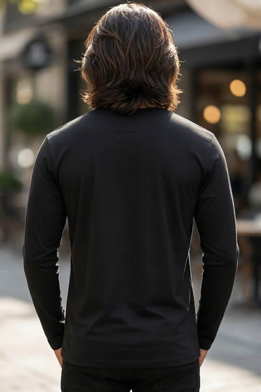 Black Men's Full Sleeve T-Shirt