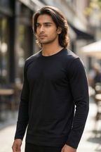 Black Men's Full Sleeve T-Shirt