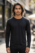 Black Men's Full Sleeve T-Shirt