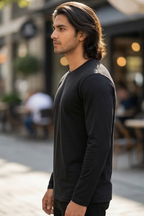 Black Men's Full Sleeve T-Shirt