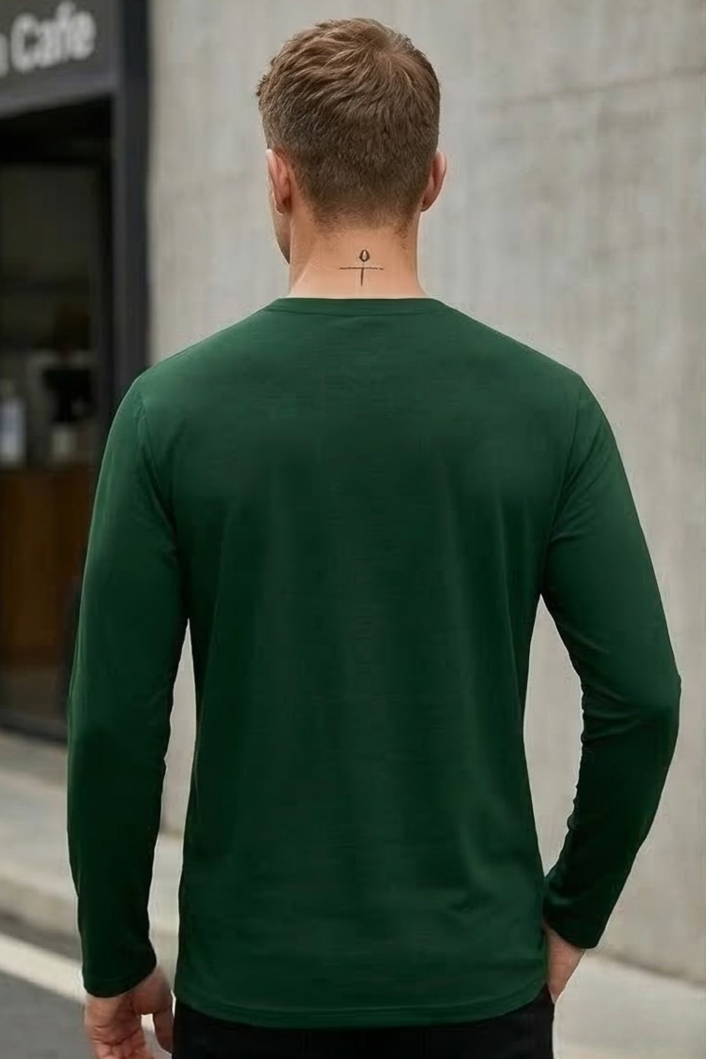 Bottle Green Men's Full Sleeve T-Shirt