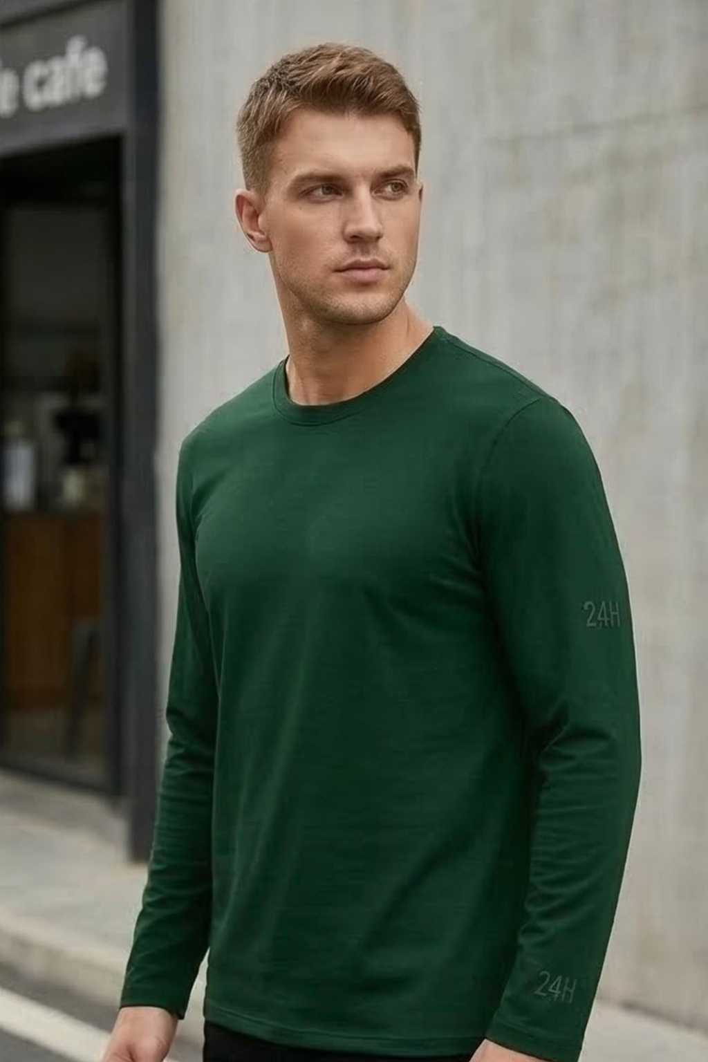 Bottle Green Men's Full Sleeve T-Shirt