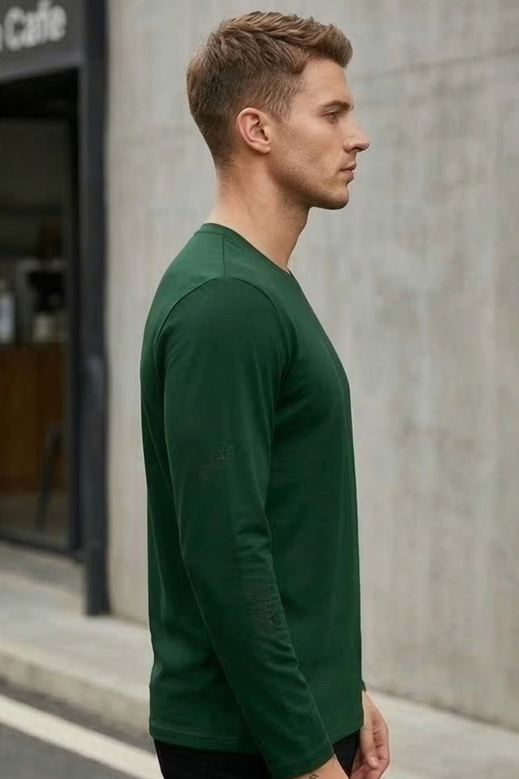 Bottle Green Men's Full Sleeve T-Shirt