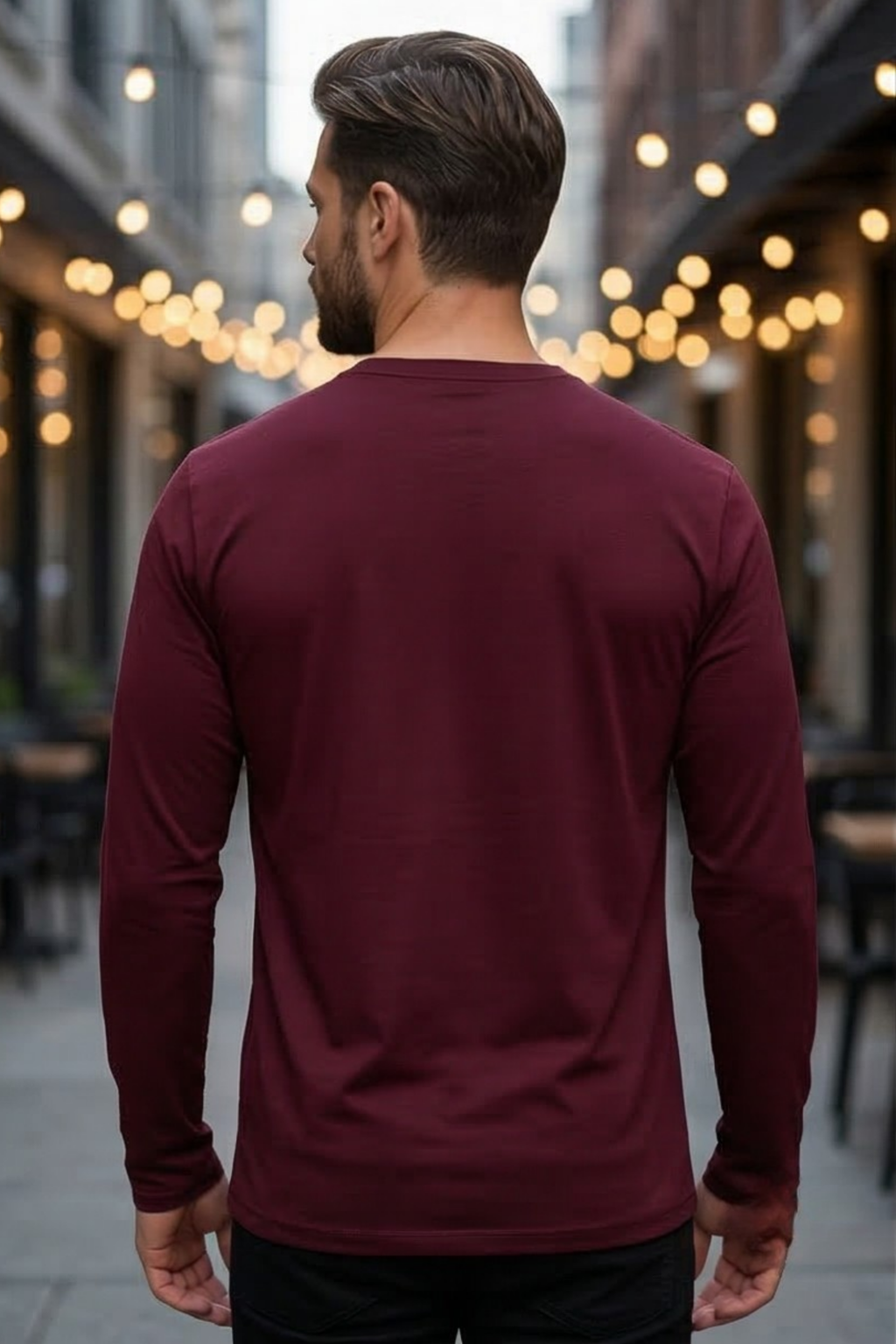 Maroon Men's Full Sleeve T-Shirt